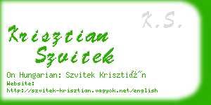 krisztian szvitek business card